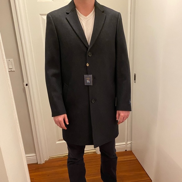 Hart Schaffner Marx Mens Wool Hanover Coat (40R) - Picture 2 of 7